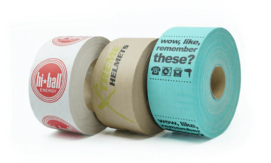 Branded tamper evident water adhesive paper tape from Tape Jungle UK